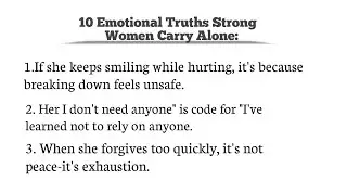 10 Emotional Truths Strong Women Carry Alone #youtube 