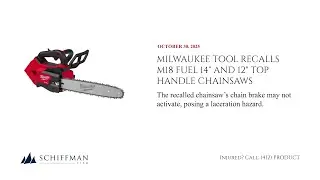 Milwaukee Tool Recalls M18 FUEL 14&Prime; and 12&Prime; Top Handle Chainsaws