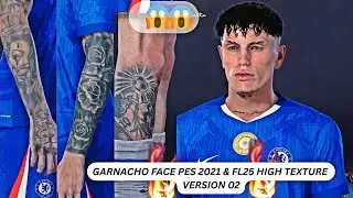 garnacho face PES 2021 & FL25 High Texture version 02 NEW LOOK