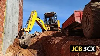 JCB 3CX Backhoe Making Road And Digging Trench
