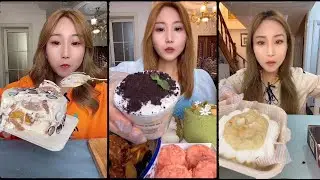 asmr mukbangasmr/kwai dessert mukbang,/mochi eating,creperoll cake chocolate #asmr