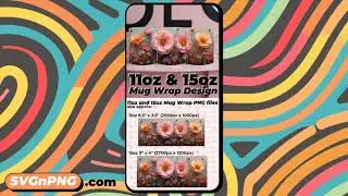 Print/Cut Project File - Elegant Floral Garden Sublimation Design for Mugs PNG file #svgnpng