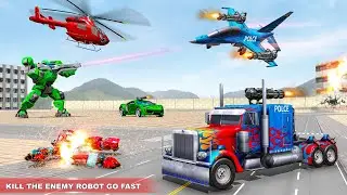 Red Optimus Prime Robot Game Transformers Police Truck Robot Game Go Jins