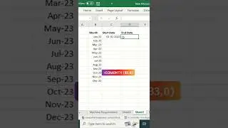 Calculate start & End dates from Month|EOMONTH formula| #exceltips #exceltutorial #exceltricks