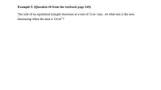 Related Rates - Ex 2.5 - A Diminishing Equilateral Triangle