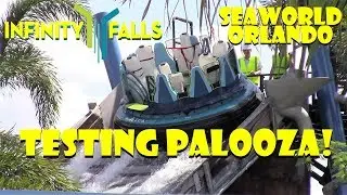 SeaWorld Orlando Infinity Falls / Sesame Street Construction Update 8.16.18 TESTING PALOOZA!