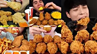 EATING CRISBY FRIED CHICKEN 🍗//MUKBANG COMPILATION 