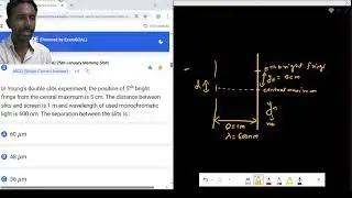 JEE MAIN PHYSICS PYQ: height of 5 th bright fringe