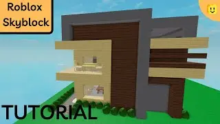How to build a Modern House Tutorial! I Roblox Skyblock