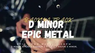 Epic Progressive D Minor Metal Guitar Backing Track | 110 bpm | Drop D | Clean & Distorted