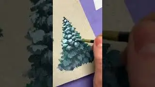 How to paint a Snow-Covered Evergreen Tree