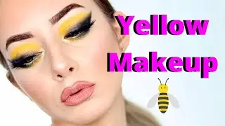 Black And Yellow Eye Makeup Look | Simple Makeup Tutorial