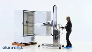 Pharmaceutical Freezer Shelf Tray Loading Lift - Alum-a-Lift Project 32268