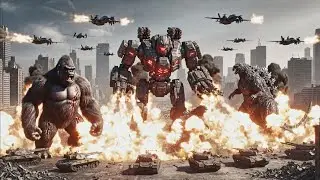King Kong And Godzilla vs  The Military Superpowers The Great Clash Begins İn The City