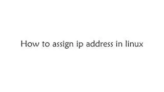 how to assign ip address in linux command line