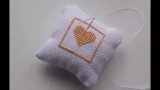 How to make Cross Stitch Heart Needle/Pin Cushion