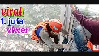 How to install glass on the 60th floor of a skyscraper. #Jakarta Mori Tower