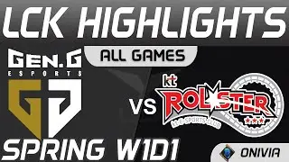 GEN vs KT Highlights ALL GAMES LCK Spring Season 2021 W1D1 Gen G vs KT  Rolster by Onivia
