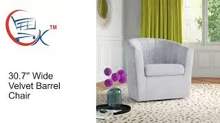 Crate And Barrel Office Chair : 30.7'' Wide Velvet Barrel Chair