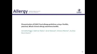 EAACI food allergy guidelines using a flexible, practical, Whole School allergy awareness toolkit