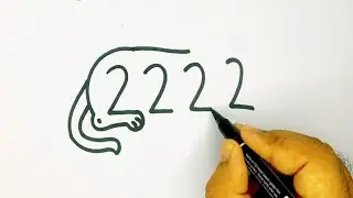 Dog 🐕 Drawing With 2222 Number | How To Draw Dog | Dog 🐶 Drawing