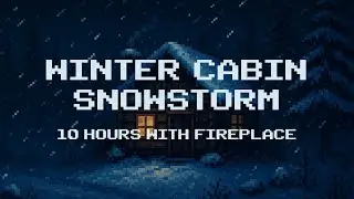 Snowy Pixel Cabin Ambience with Crackling Fireplace | 10h Cozy Pixel Art for Sleep, Study & Relax