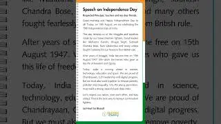 🎙️ Short Speech on India's Independence Day 🇮🇳 | Easy English Speech for Students #shorts #india