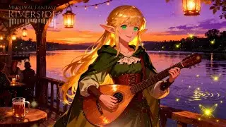 Old Bridge &bull; Tranquil Firelight and Nighttime Tavern Sounds &bull; Medieval Fantasy Riverside