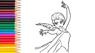 How to draw an easy Elsa frozen for kids and toddlers