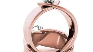 Criss-Cross Solitaire Engagement Ring in Rose Gold