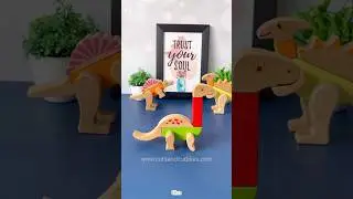 Dino magnetic block #woodentoy #funwithblocks #learningmadefun #magneticblocks #traveltoy #shorts