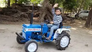 Vedit Frist time Driving mini mtractor 🚜  in home 