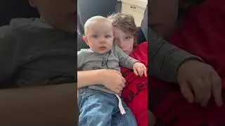 baby kayla chilling with big brother on the couch 🥹 cutest sibling moment ever