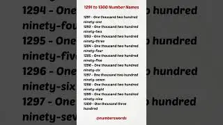1291 to 1300 number names #shorts #viral #trending #youtubeshorts #ytshorts