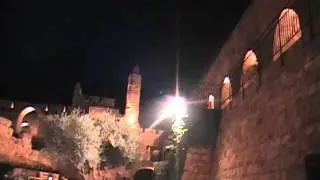 Jerusalem, Tower of David צילום מתוך מגדל דוד בלילה של ירח מלא, ירושלים