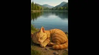 Silent Dreams: orange Cat Sleepy Escape #ai #animals #animation #cat