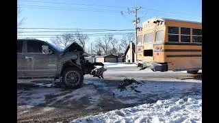 Pickup Crashes Into Back of Gavin School District 37 Bus on Route 59 in Fox Lake Hills, IL 01/29/26
