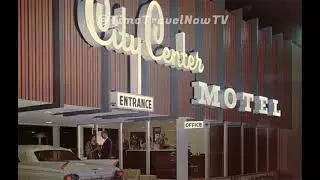 Vintage City Center Motel, Long Beach California, Color video of 1950's, Midcentury Motel Sign Font