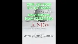 26th Jan Live Day Trading - 5 x 1% Trades - Investment now at &pound;3,824.56p