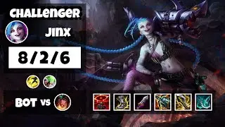 Jinx Bot Lane 11.6 Challenger Gameplay Replay S11 (8/2/6) - EU