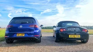 Akrapovic Golf R vs Straight Piped BMW Z4! Which Is Loudest?