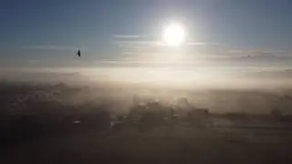 Misty Morning In Rothwell, Northamptonshire. Drone Footage