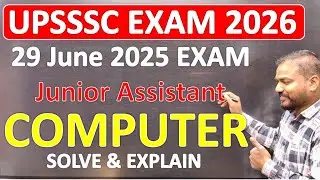 UPSSSC Junior Assistant Computer Exam 29 June 2025 | Complete Question Solution | 100% Memory Based