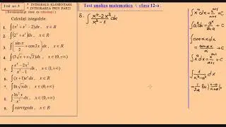 Test nr 3 - Integrale elementare - integrarea prin parti