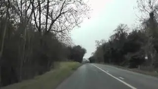 Driving Along Upton Road B4424 From Powick To Rhydd, Worcestershire, England 7th April 2013