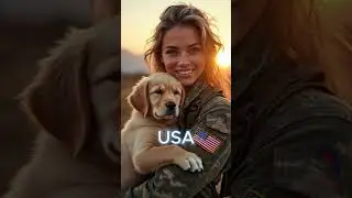 AI draws female soldiers saving animals! 🐾 #military #animals #dog #cat #soldier #ai #midjourney