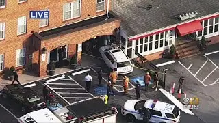 Car Crashes Into Building At Greenspring Station