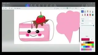 Paint 3D Arts: Cute Kawaii Strawberry Digital Arts Cake