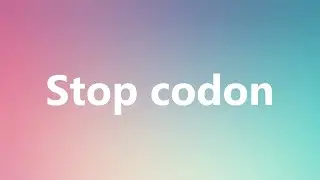 Stop codon - Medical Meaning and Pronunciation