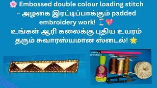 🌸 Embossed double colour loading stitch &ndash; அழகை இரட்டிப்பாக்கும் padded embroidery work! 🧵💖